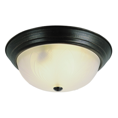 Trans Globe Lighting 58802 ROB 3 Light Flush-mount in Rubbed Oil Bronze
